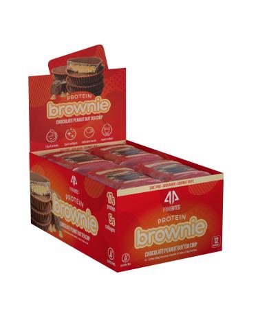 Prime Bites Protein Brownie from AP Sports Regimen | 16-17g Protein | 5g Collagen | Delicious Guilt-Free Snack | 12 bars per box (Chocolate Peanut Butter Chip, 12 count) Chocolate Peanut Butter Chip 12 Count (Pack of 1)