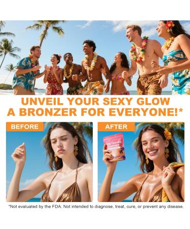 Valleylux Daily Tanning Gummies - Enhance Natural Tan Nourish & Protect Skin - with L-Tyrosine & Beta-Carotene - Sun-Free Glow - Watermelon Flavor 60 Count - Buy Online on GoSupps.com