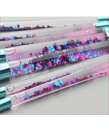 Shop Glitter Makeup Brushes Set for Girls - 7pc Sparkling Foundation Lip Eye Shadow Eyebrow Blush Powder & Fan Blender Brushes - Buy Online on GoSupps.com