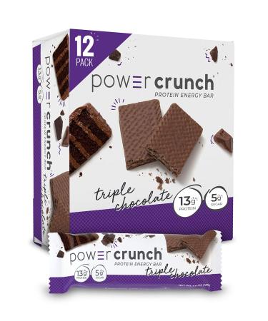 Power Crunch Whey Protein Bars High Protein Snacks with Delicious Taste Triple Chocolate 1.4 Ounce (12 Count) 1.4 Ounce (Pack of 12)