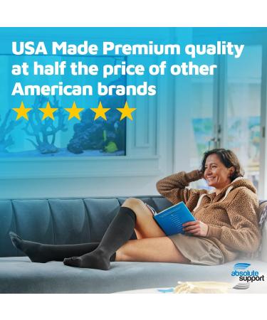 Buy ABSOLUTE SUPPORT Opaque Compression Socks for Women & Men - 30-40mmHg Graduated Support Stockings - Post Surgery Recovery - Made in USA - Beige Small - Buy Online on GoSupps.com