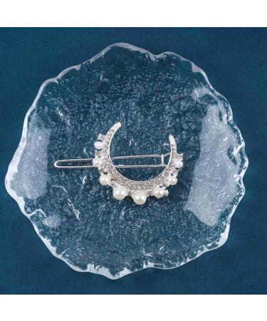 Yheakne Boho Crystal Moon Hair Clip Cz Moon Silver Pearl Crescent Hair Clip Pearl Hair Clip Hair Clip for Women and Girls (Silver) Gold Silver - Buy Online on GoSupps.com
