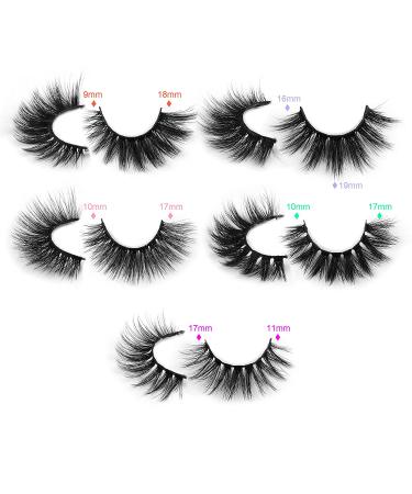 10 Pairs Wispy Faux Mink False Eyelashes Set with Glue & Tweezers - Soft, Reusable, Portable Boxes - Buy Online on GoSupps.com