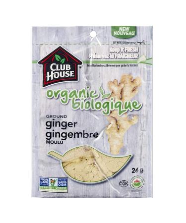 Club House Quality Natural Herbs & Spices Organic Ground Ginger 26g