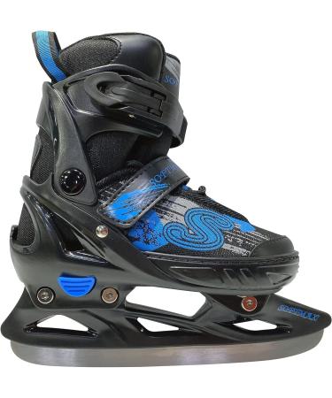 Softmax Adjustable Hockey Ice Skates for Boys and Girls - Insulated Kids Skates - 3 Sizes Black & Blue - Small - Buy Online on GoSupps.com