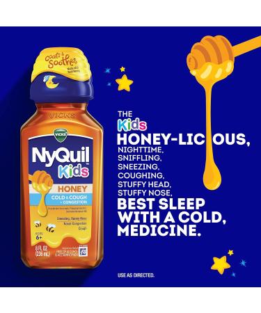 Buy Vicks NyQuil Children's Honey 8oz - Effective Cold Relief for Kids | Fast International Shipping - Buy Online on GoSupps.com