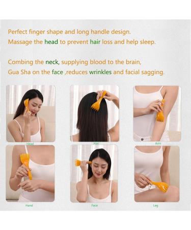 Anti-Aging Head Massage Yoga Tool Set - Gua Sha Facial Massage for Wrinkle Removal | Bionic Hand Tool | Green & Brown | International Shipping Available - Buy Online on GoSupps.com