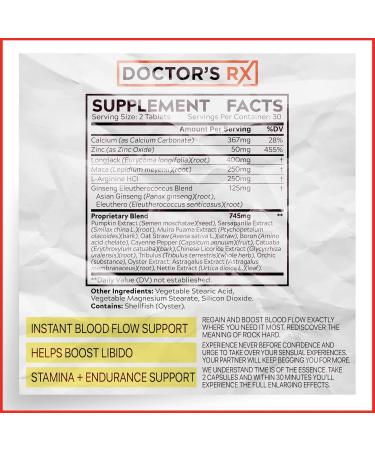 Doctor's RX Pills for Men | Fast Acting ED Pills | #1 Male Enhancement Support | Boost Blood Flow & Stiffness | 19 Dr. Recommended Ingredients | Max 60 Pills - Buy Online on GoSupps.com
