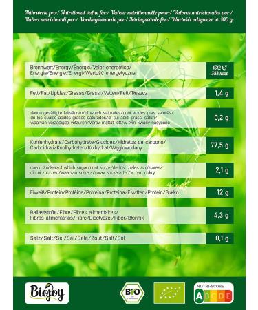Biojoy Organic Green Pea Flour 500g | Pure Ground Peas No Additives | International Shipping Available - Buy Online on GoSupps.com