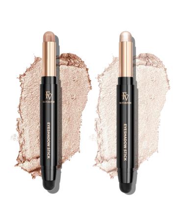 FV 2 x Long Lasting Eyeshadow Pencil Cream Waterproof & High Pigmentation Champagne & Pearl Shimmer