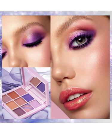 Mimore Eyeshadow Palette Long Lasting Shimmer Eyeshadow 9 Colors Shimmer Matte Makeup Palette Waterproof Mineral Glitter Powder (03-LILAC) - Buy Online on GoSupps.com