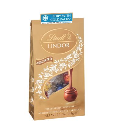 Lindt LINDOR Assorted Chocolate Truffles, Chocolate Candy with Smooth, Melting Truffle Center, Great for gift giving, 5.1 oz. Bag (6 Pack) 30.6-oz