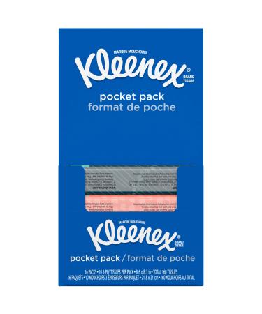 Kleenex 3-Ply Pocket Pack Facial Tissues (32 Pack of 10 Tissues)
