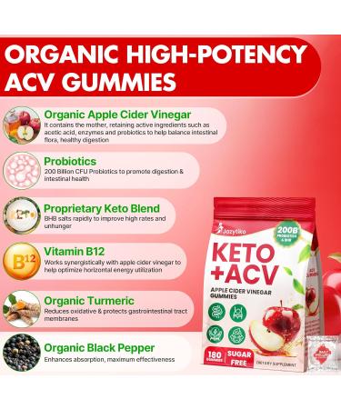 Apple Cider Vinegar Gummies Advanced ACV Gummy with Probiotics BHB B12 and Keto Support - Keto Acv Gummies for Detox Metabolism Digestion Gut & Immune Health - Sugar Free Vegan 180 Counts 180 Count (Pack of 1) - Buy Online on GoSupps.com