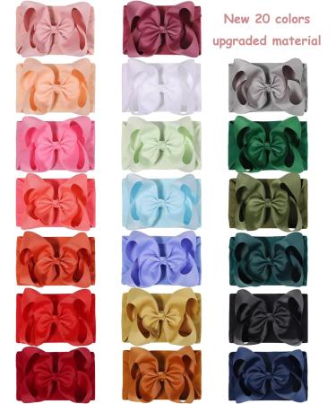 20pcs Baby Headbands Grosgrain Ribbon Bows Girls Headbands Elastic Nylon Hairbands - Hair Accessories for Newborns, Infants, Toddlers, Kids - 6 Inches - Buy Online on GoSupps.com