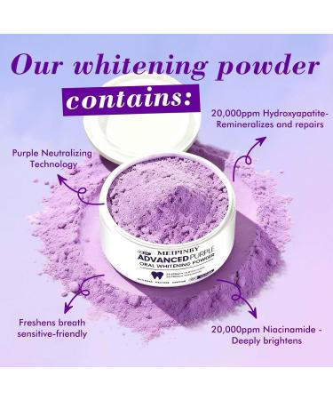 2 PCS Teeth Whitening Powder, Hydroxyapatite Remineralizing Tooth Powder with Niacinamide,R5X Advanced Purple Color Balance Immediate Results, Mint Flavor, 2 * 50 Grams - Buy Online on GoSupps.com