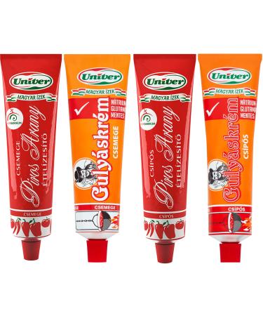 Univer Piros Arany (Sweet + Hot) and Goulash Paste (Sweet + Hot) (4x160g)