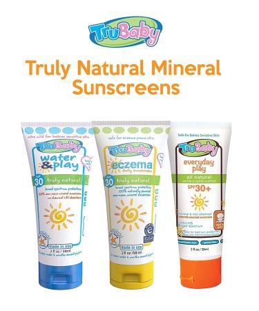 TruBaby Daily Eczema SPF 30+ Sunscreen - NEA Accepted for Sensitive Skin - Unscented, Reef Safe, Planet-Friendly - 2.0 oz - Buy Online on GoSupps.com