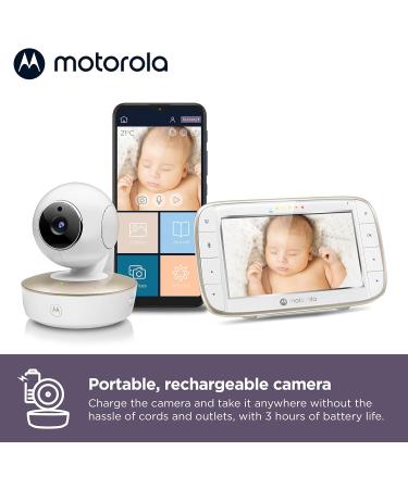 Motorola Nursery VM855 WiFi Video Baby Monitor with 5 Parent Unit - Night Vision, Temperature, Two-Way Talk - White - Buy Online on GoSupps.com