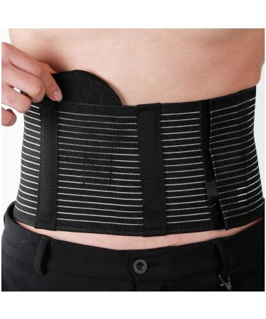 Armor Adult Flexible Umbilical Hernia Support Belt for Relief of Abdominal Pain and Pressure  Stretchy Elastic Tummy Control Comfort  Black Color  Size Medium for Men and Women Black Medium