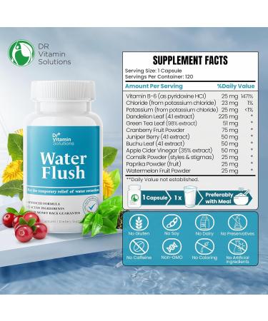 DR. Vitamin Nighttime Fat Burner Supplements with Diuretic Water Pills for Weight Control- Water Retention Pills for Women & Men - 120 Caps - Buy Online on GoSupps.com