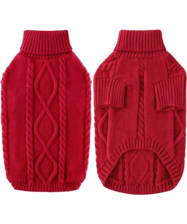 Cozy Dog Sweaters for Small Dogs | Winter Knitting Coats for French Bulldogs & Puppies | Red XXL Pet Clothing - Buy Online on GoSupps.com