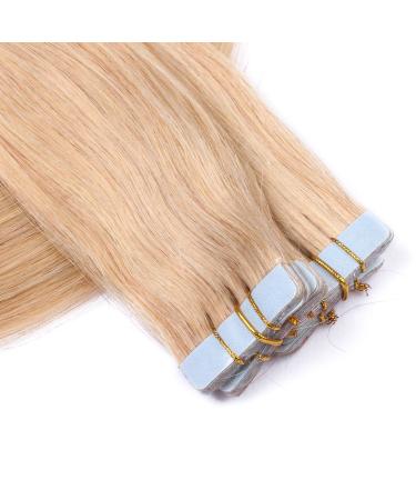 Tape In Hair Extensions #18 Nature Ashblond - 40 cm | 50 Bricks of 100% Remy Real Hair | Adhesive Tape Tressen by Novon Hair Extensions - Buy Online on GoSupps.com