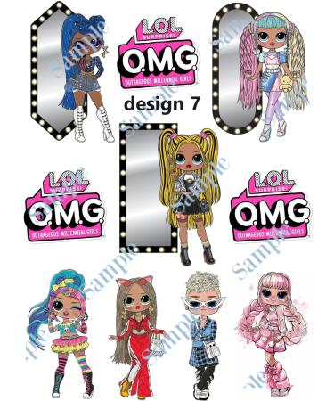 Lol Dolls themed unbranded edible ICING printed sheets edible cake topper (design 2) - Buy Online on GoSupps.com