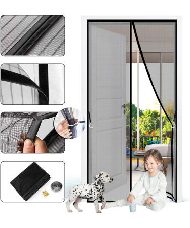Fly Papers for Indoor Outdoor 290 x 230 cm Magnetic Flyscreen Net with Magnetic Block Closure Easy Installation Bug-Free Net for Flies/Mosquito Black Black 290x230cm/114x91inch/Width Height - Buy Online on GoSupps.com