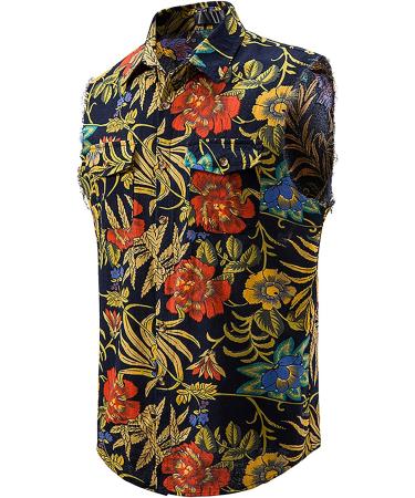 CupoJito Men's Paisley Print Hippie Beach Tank Top - Sleeveless Casual Shirt for Men - Buy Online on GoSupps.com