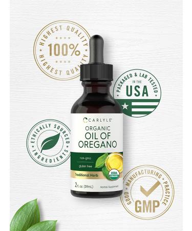 Carlyle Organic Oil of Oregano 2 fl oz Liquid - Vegan USDA Certified - Non-GMO & Gluten Free - Buy Online on GoSupps.com
