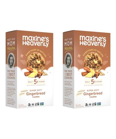 Maxine's Heavenly Gingerbread Cookies | Vegan, Gluten Free Gingerbread Cookies Sweetened with Coconut Sugar and Dates | Low Sugar, Dairy Free | 7.2 Ounces Each (2 pack) Gingerbread 1 Count (Pack of 2)