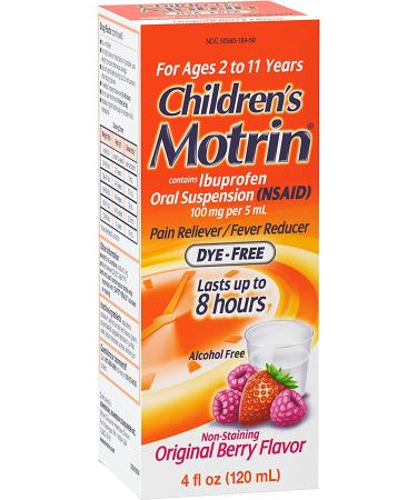 Children's Motrin Oral Suspension Medicine 100mg Ibuprofen - Berry Flavored 4 fl. oz - Buy Online on GoSupps.com