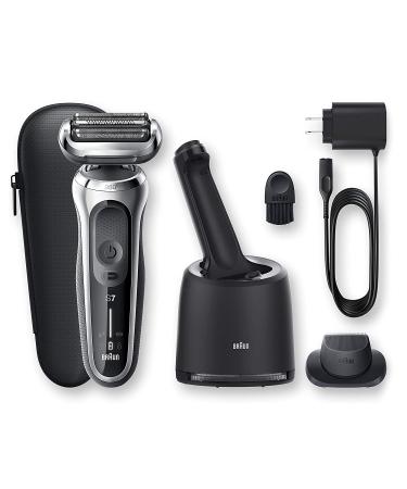 Braun Electric Razor for Men Flex Head Foil Shaver with Precision Trimmer - Rechargeable Wet & Dry 4in1 SmartCare Center - Silver 7071cc - Buy Online on GoSupps.com