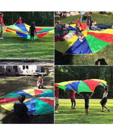 Sonyabecca Parachute for Kids - 12FT, 12 Handles, Multicolored | Tent Cooperative Games and Birthday Gift - Buy Online on GoSupps.com