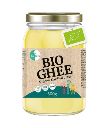 Go-Keto ORGANIC Ghee, 500g | 100% Clarified Butter, Certified Organic, Ayurveda | Perfect for Keto Diet | Ideal for Cooking &