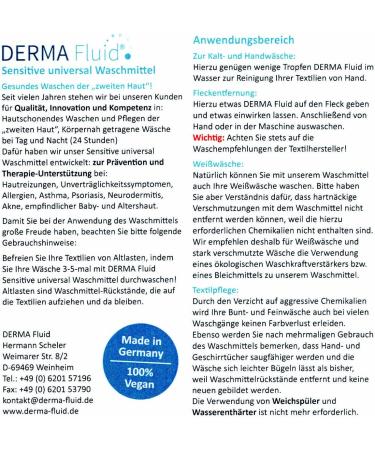 Sensitive Fragrance-Free Detergent for Babies & Allergies - Derma Fluid 250ml - Buy Online on GoSupps.com