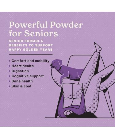 Senior Dog Superfood Supplement Powder - Omega, Fiber, Mussel, Glucosamine, Probiotics, Yucca, Ginko Biloba - Supports Bones, Joints, Skin, Coat, Heart, Eyes, Memory & Cognition - 1lb - Buy Online on GoSupps.com