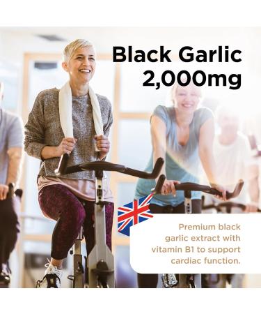 Healthspan Black Garlic 2000mg | 90 Tablets | Heart Health with Vitamin B1 | Rich in Amino Acids | Odour-Controlled | Vegan-Friendly - Buy Online on GoSupps.com