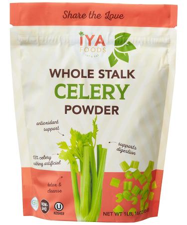 Iya Foods 100% Celery Whole Food 1lb Pack - Plant-Based, Non-GMO, Gluten-Free Vegetable Powder - Buy Online on GoSupps.com