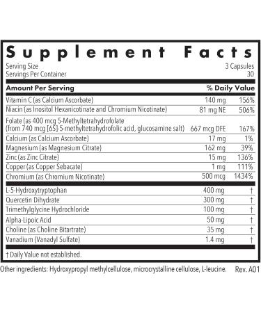 Allergy Research Group Seratonin - Neurotransmitter Support - Vitamin C Niacin Folate & More - Supports Serotonin Pathways a Positive Outlook & Restfuness - 30 Servings - 90 Capsules - Buy Online on GoSupps.com