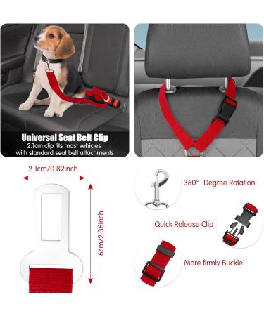 Plliocse Dog Seat Belts For Cars Seat Belt for Dogs in Car uk Headrest Dog Car Seat Belt Strong Leads Harness for Dogs Cats and Pets (Red) - Buy Online on GoSupps.com