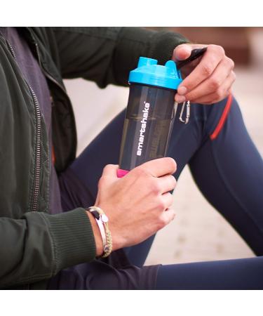 Smartshake Slim Protein Shaker Bottle - 400-500ml, Leakproof, BPA Free, Small Shaker Cup for Women & Men - Gunsmoke Black (2%) - Buy Online on GoSupps.com