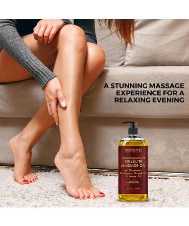 Majestic Pure Cellulite Massage Oil with Vegan Collagen & Stem Cells - Anti Cellulite Oil for Skin Tightening and Firming - 8 fl oz - Buy Online on GoSupps.com