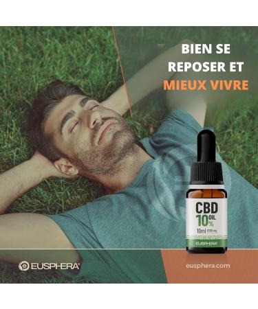 EUSPHERA - Hemp Oil 10% Pure 100% Natural CBD Oil With Omega 3 6 9 and Vitamins Without Coservater Made in EU 300+ Drops 10ml 1000mg - Buy Online on GoSupps.com