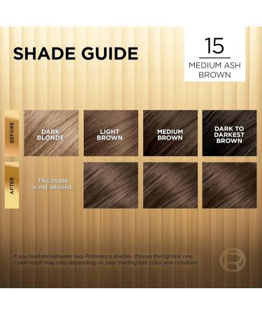 L'Oreal Paris Superior Preference Hair Dye Hair Color for Women 15 Medium Ash Brown Hair Dye Permanent Hair Color 100% Grey Coverage 9 weeks of Luminous Fade-Defying 1 Hair Dye Kit (Packaging May Vary) 1 count (Pack of 1) Medium Ash Brown - Buy Online on GoSupps.com