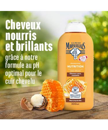 Le Petit Marseillais | Organic Honey & Shea Nutrition Shampoo (300 ml) Silicone-free shampoo for dry and brittle hair 96% natural origin for optimal shine - Buy Online on GoSupps.com