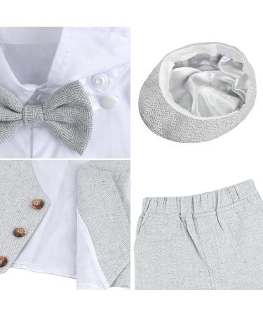 Mint Green Baby Boys Herringbone Tweed Suit Set 4pcs Wedding Outfit 1-4 Years Light Grey 18-24 Months - Buy Online on GoSupps.com