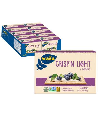 Wasa Crisp'n Light 7 Grain Cracker Bread, 4.9 Ounce (Pack of 10) 7 Grains 4.9 Ounce (Pack of 10)