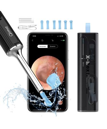 Qimic Ear Wax Removal Kit Camera 1080P FHD Ear Camera Ear Cleaner Camera WiFi Earwax Remover with 6 LED Lights Visual Ear Camera Otoscope with Storage Box for iPhone & Android Phones Black-box